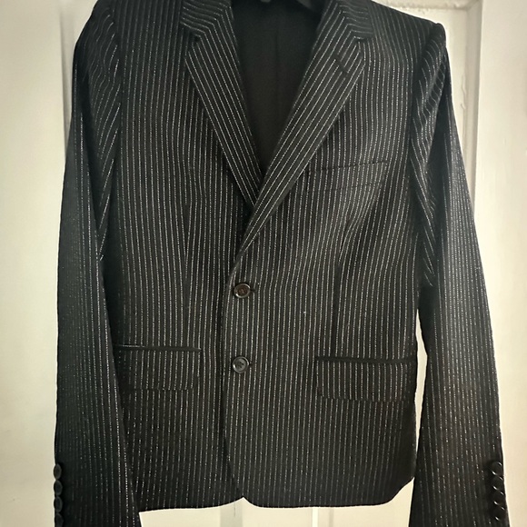 AUTHENTIC CELINE Blazer. Size small. Silver thread Black. Pristine condition.